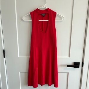 Express Red Plunge A-Line Cocktail Dress